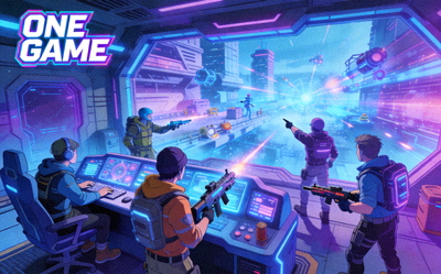 ONE GAME互动游戏世界展示 - 玩家在虚拟场景中进行团队协作的游戏画面